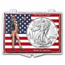 2023 1 oz Silver Eagle - w/Snap-Lock, American Flag & Uncle Sam