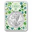 2023 1 oz Silver Eagle - w/St. Patrick's Day Clovers Card, In TEP