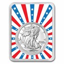 2023 1 oz Silver Eagle - w/Stars & Stripes Burst Card, In TEP