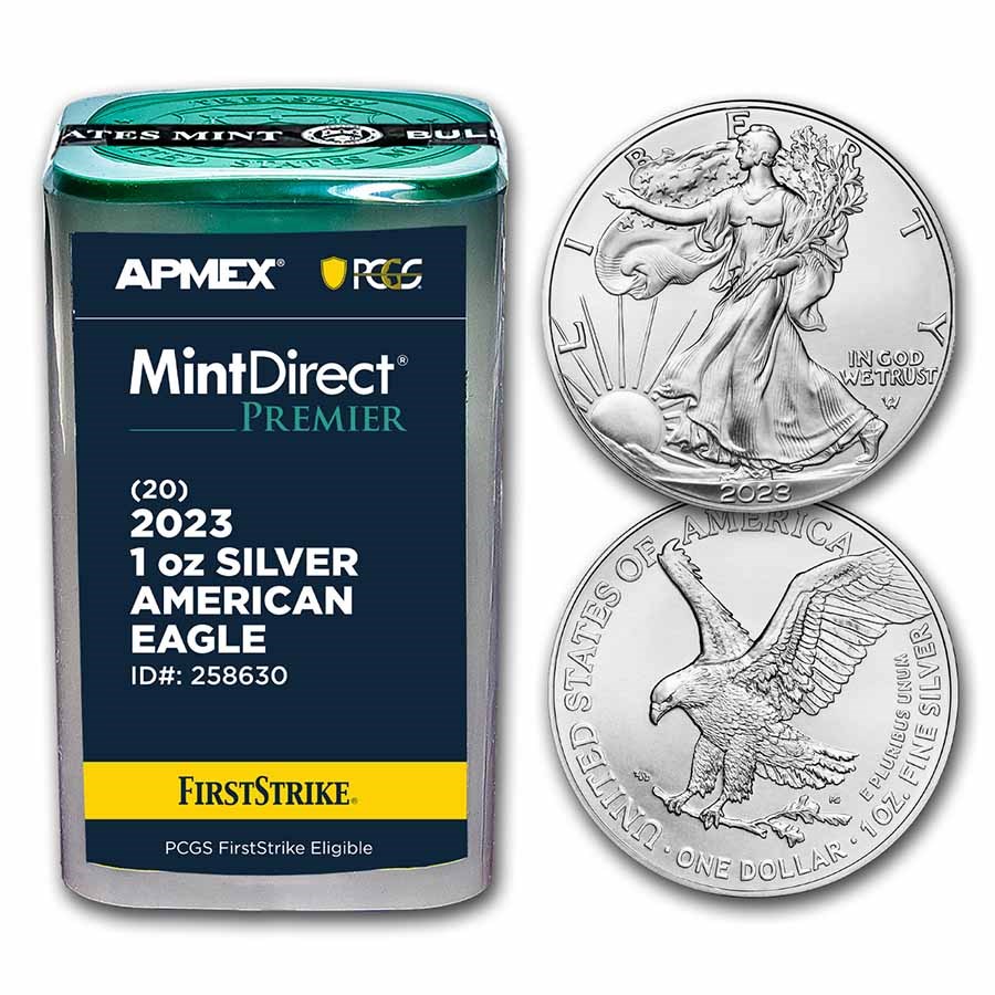 Buy 2023 20 Coin Tube 1 oz Silver Eagles MintDirect APMEX