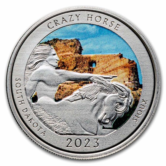 2023 1 oz Silver NATB South Dakota Mount Rushmore (Color)