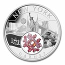 2023 1 oz Silver Treasures of the U.S. New York Garnet (Box/COA)