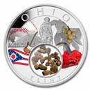 2023 1 oz Silver Treasures of the U.S. Ohio Flint (Colorized)
