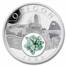 2023 1 oz Silver Treasures of the U.S. Oregon Jade (Box/COA)