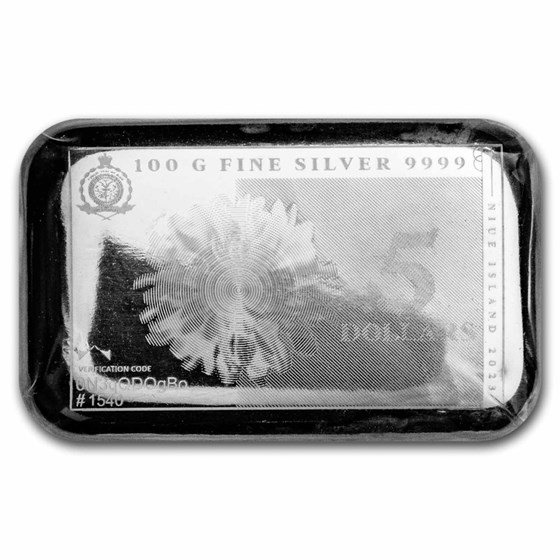 2023 100 gram Silver Coin Bar Note - Pressburg Mint (Flower)