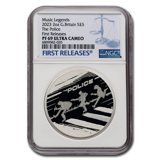2023 2 oz Silver Color £5 Music Legends: The Police PF-69 NGC FR 2023 2 oz Silver Color £5 Music Legends: The Police PF-69 NGC FR