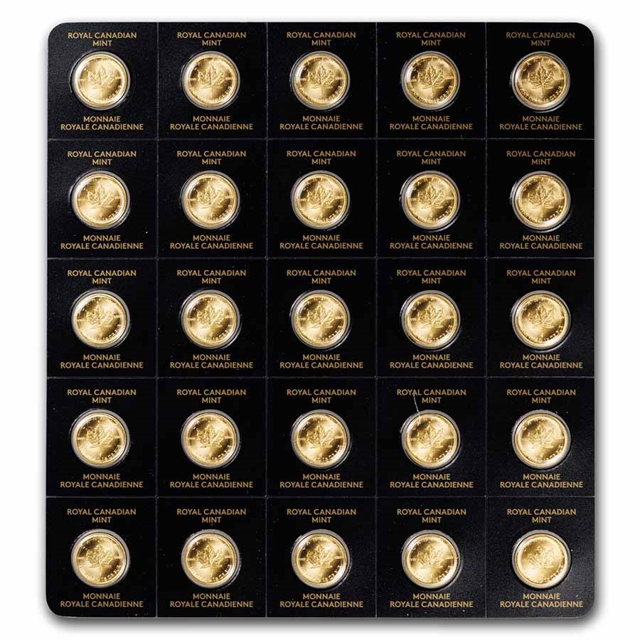 2023 25x 1 gram Gold Maple Leafs Maplegram25™ (In Assay Sleeve)