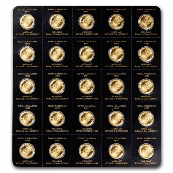 2023 25x 1 gram Gold Maple Leafs Maplegram25™ (In Assay Sleeve)