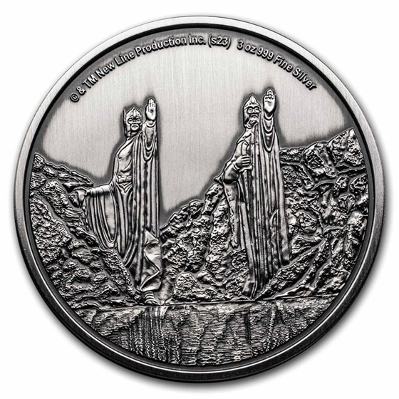 2023 3 oz Silver Coin $10 The Lord of the Rings: Argonath 2023 3 oz Silver Coin $10 The Lord of the Rings: Argonath