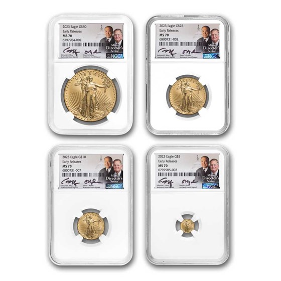 2023 4-Coin American Gold Eagle Set MS-70 NGC (ER, Moy & Ryder) 2023 4-Coin American Gold Eagle Set MS-70 NGC (ER, Moy & Ryder)