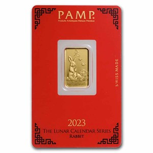 Buy 2023 5 gram Gold PAMP Year of the Rabbit Bar | APMEX