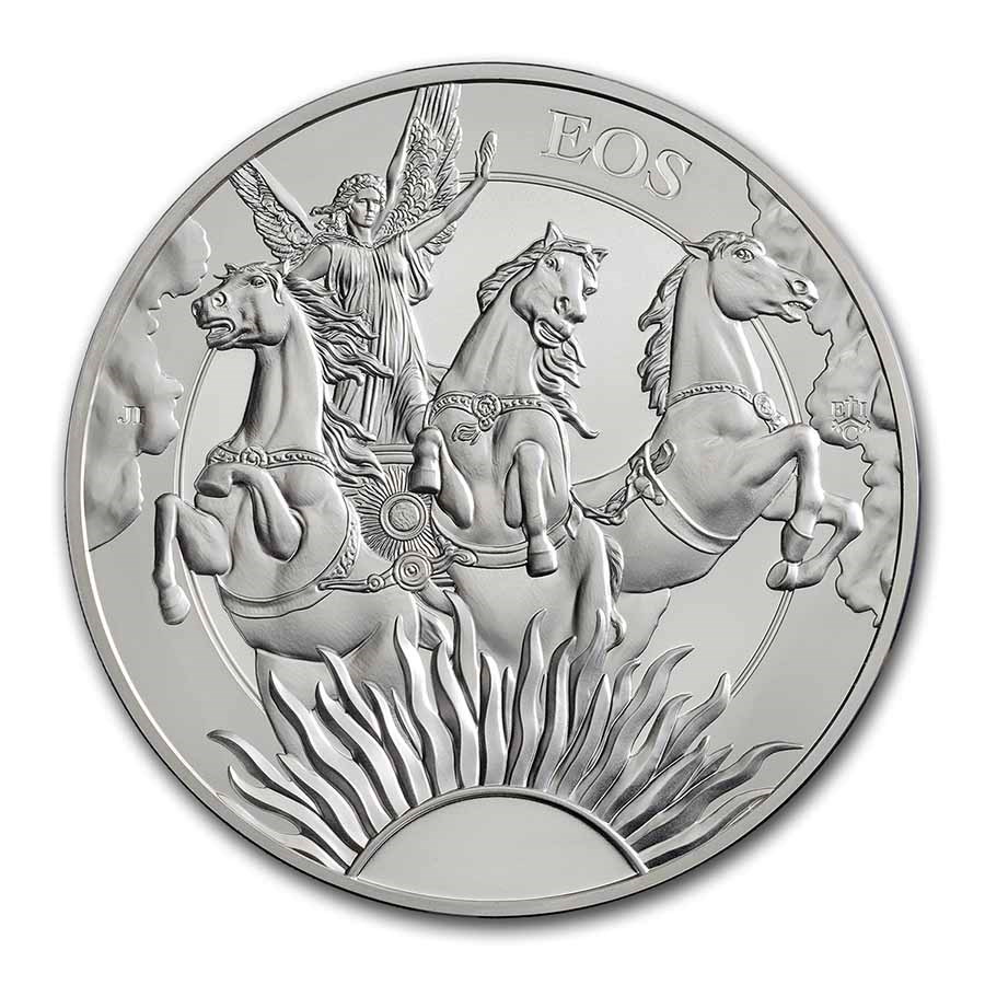2023 5 oz Silver Goddesses: Eos and the Horses BU (w Box & COA)