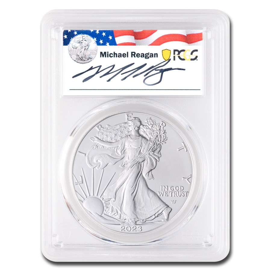 2023 American Silver Eagle MS-70 PCGS (FDI, Reagan)