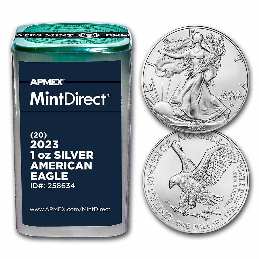 Buy 2025 Silver Eagle 20 Coin Tube MintDirect APMEX