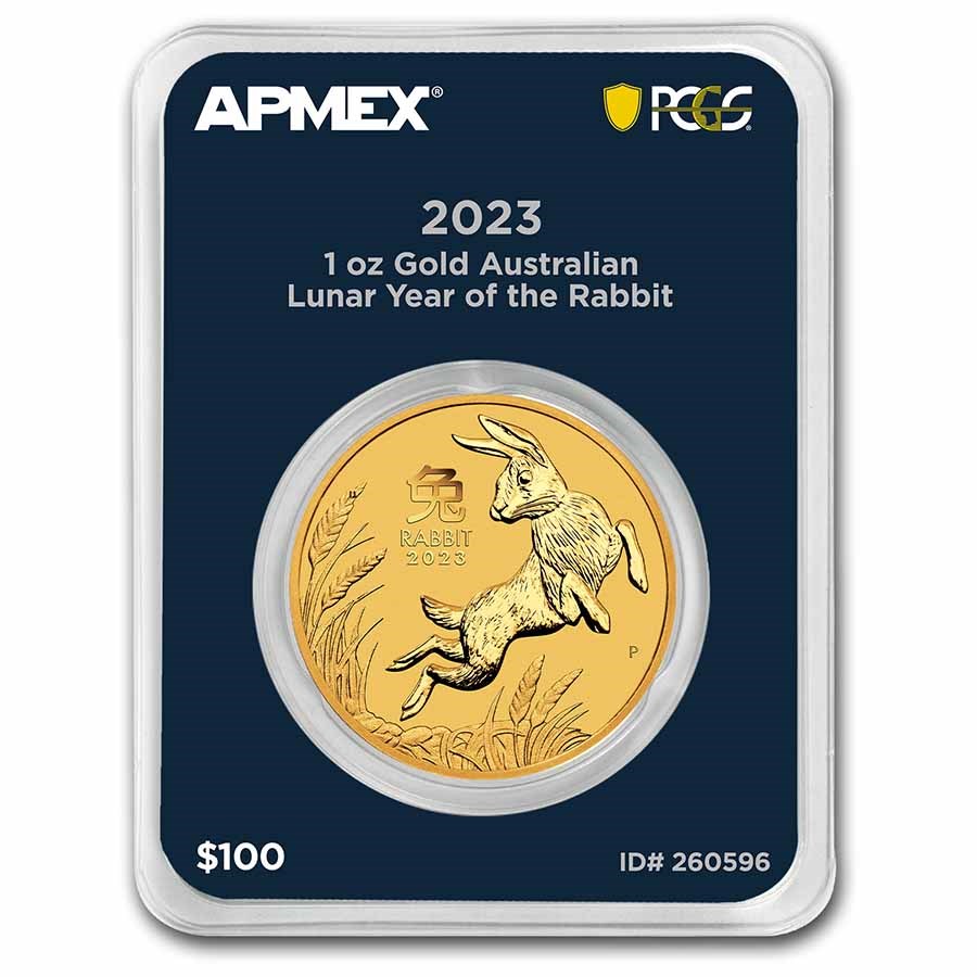 2023 AUS 1 oz Gold Lunar Year of the Rabbit (MD® Premier+PCGS)