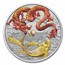 2023 AUS 1 oz Silver Dragon & Koi Red & Gold Color (Display Card)