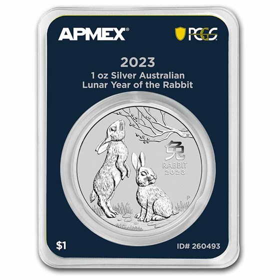 2023 AUS 1 oz Silver Lunar Rabbit BU SIII (MD® Premier+PCGS)