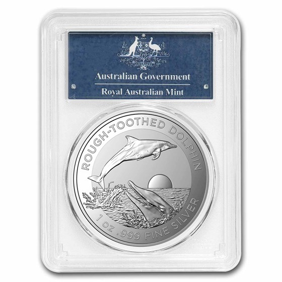 2023 AUS 1 oz Silver Rough-Toothed Dolphin MS-69 PCGS (FS)