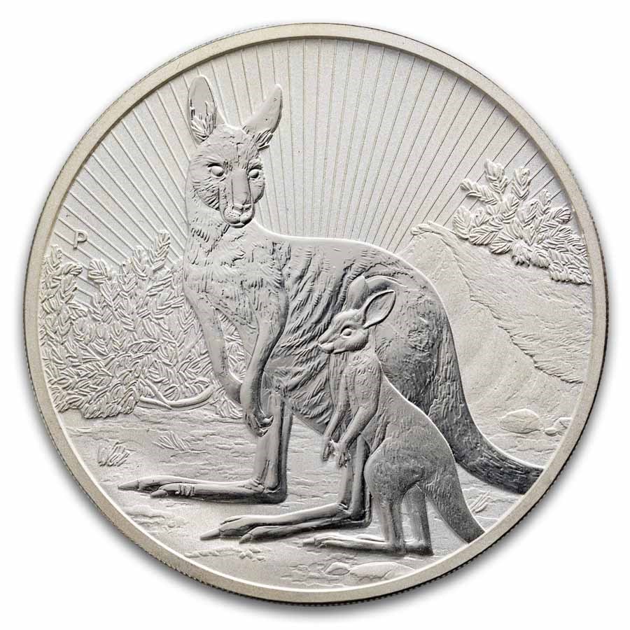 2023 AUS 10 oz Silver Piedfort Kangaroo Mother/Joey (Spotted)