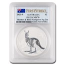 2023 AUS 2 oz AG Kangaroo Mother & Baby MS-70 PCGS (FS, Piedfort)
