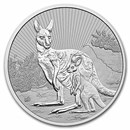 2023 AUS 2 oz Silver Kangaroo Mother & Baby Joey BU (Piedfort)