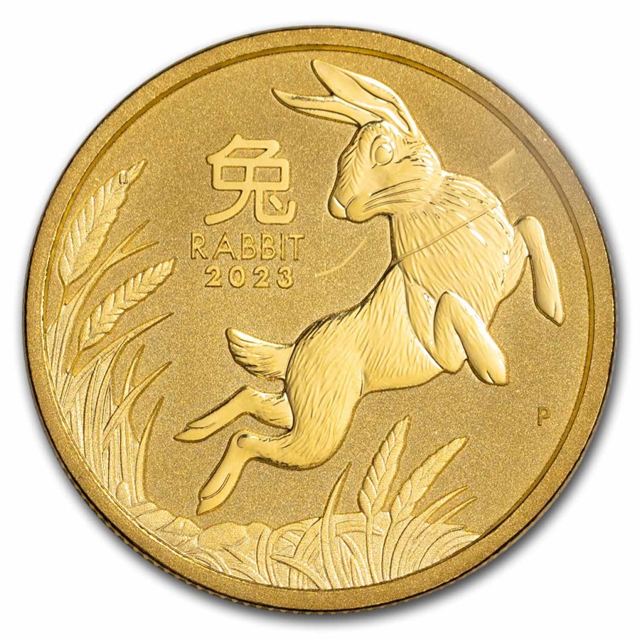 2023 Australia 1/2 oz Gold Lunar Rabbit BU (Damaged)