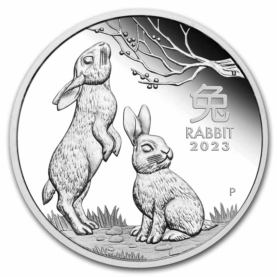 2023 Australia 1/2 oz Silver Lunar Rabbit Proof (w/Box & COA)