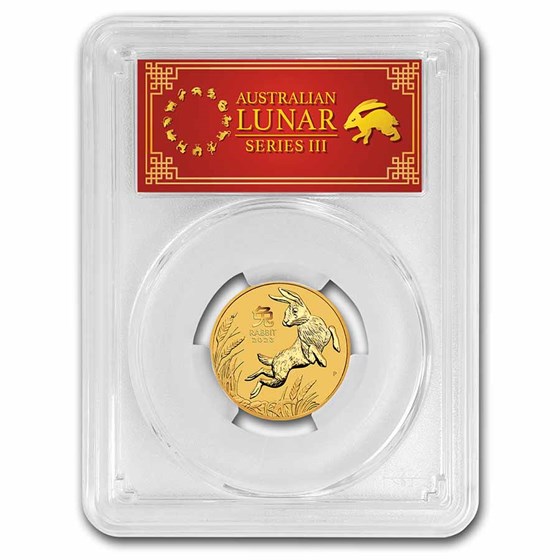 2023 Australia 1/4 oz Gold Lunar Rabbit MS-70 PCGS (FS Red Label)