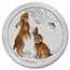 2023 Australia 1 kilo Silver Lunar Rabbit BU (Colorized, SIII)