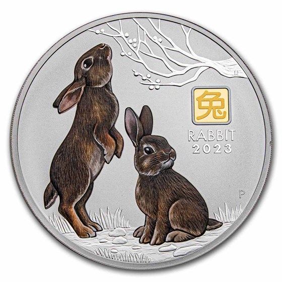 2023 Australia 1 kilo Silver Lunar Rabbit BU (Gold Privy) 2023 Australia 1 kilo Silver Lunar Rabbit BU (Gold Privy)