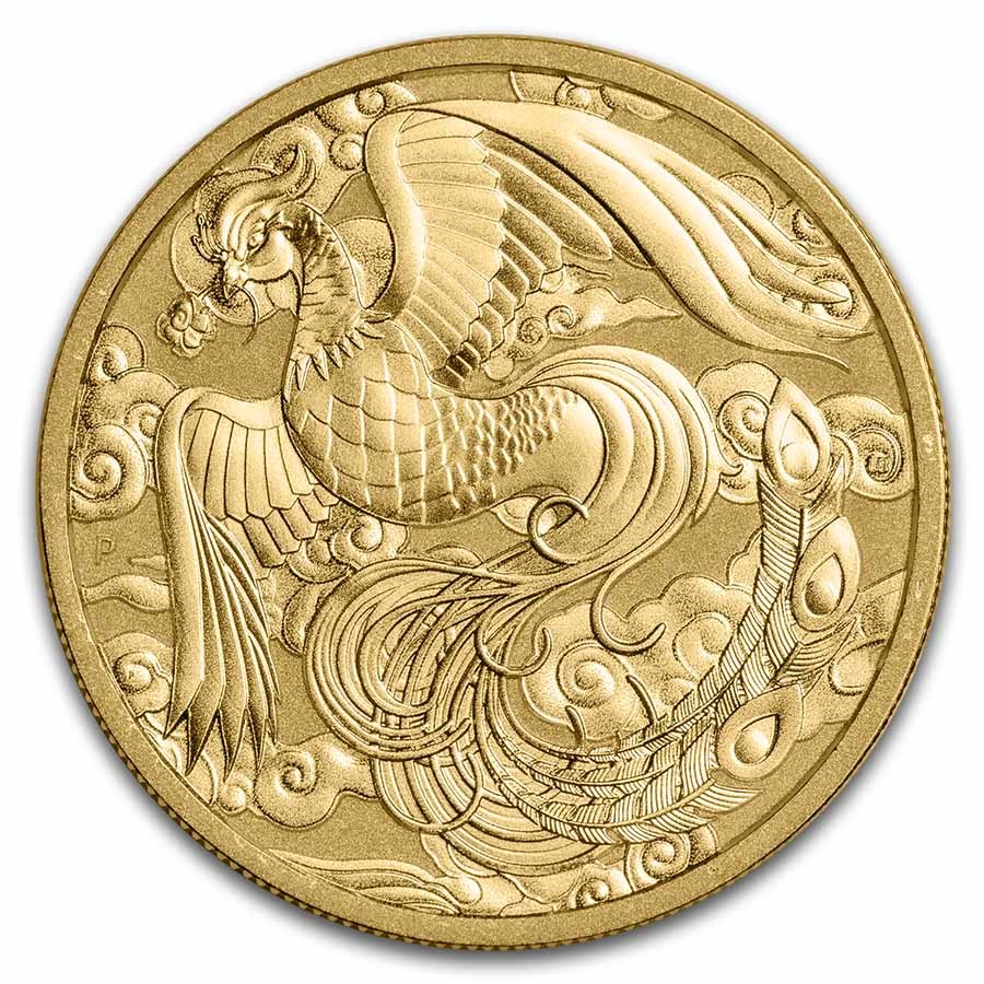 2023 Australia 1 oz Gold Chinese Myths & Legends Phoenix BU