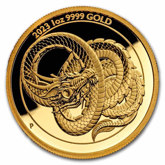 2023 Australia 1 oz Gold Dragon Proof (w/Box & COA)
