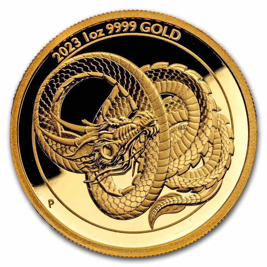 2023 Australia 1 oz Gold Dragon Proof (w/Box & COA)