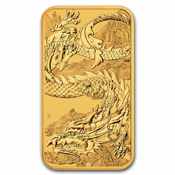 2023 Australia 1 oz Gold Dragon Rectangular Coin BU 2023 Australia 1 oz Gold Dragon Rectangular Coin BU