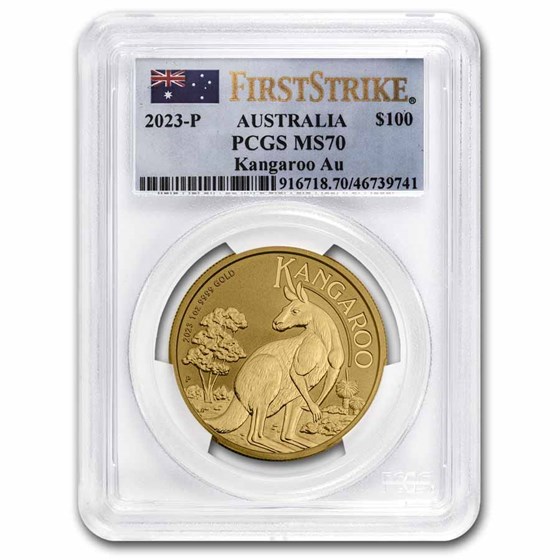 2023 Australia 1 oz Gold Kangaroo PCGS MS-70 2023 Australia 1 oz Gold Kangaroo PCGS MS-70