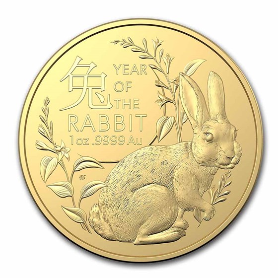 2023 Australia 1 oz Gold Lunar Year of the Rabbit BU