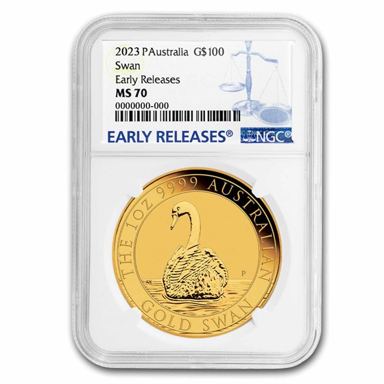2023 Australia 1 oz Gold Swan MS-70 NGC (Early Release) 2023 Australia 1 oz Gold Swan MS-70 NGC (Early Release)