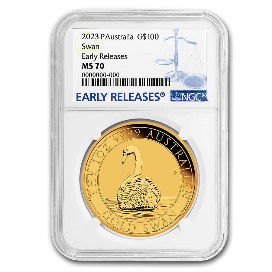 2023 Australia 1 oz Gold Swan MS-70 NGC (Early Release)