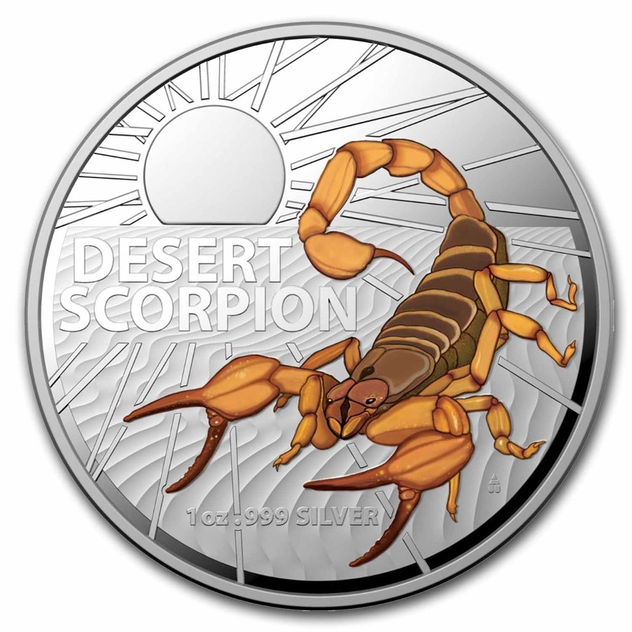 2023 Australia 1 oz Silver Desert Scorpion Colorized Proof