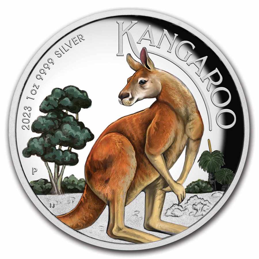 2023 Australia 1 oz Silver Kangaroo Colorized Proof (High Relief)