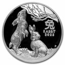 2023 Australia 1 oz Silver Lunar Rabbit Proof (HR, Box & COA)