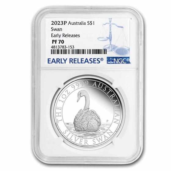 2023 Australia 1 oz Silver Swan PF-70 NGC (ER) 2023 Australia 1 oz Silver Swan PF-70 NGC (ER)