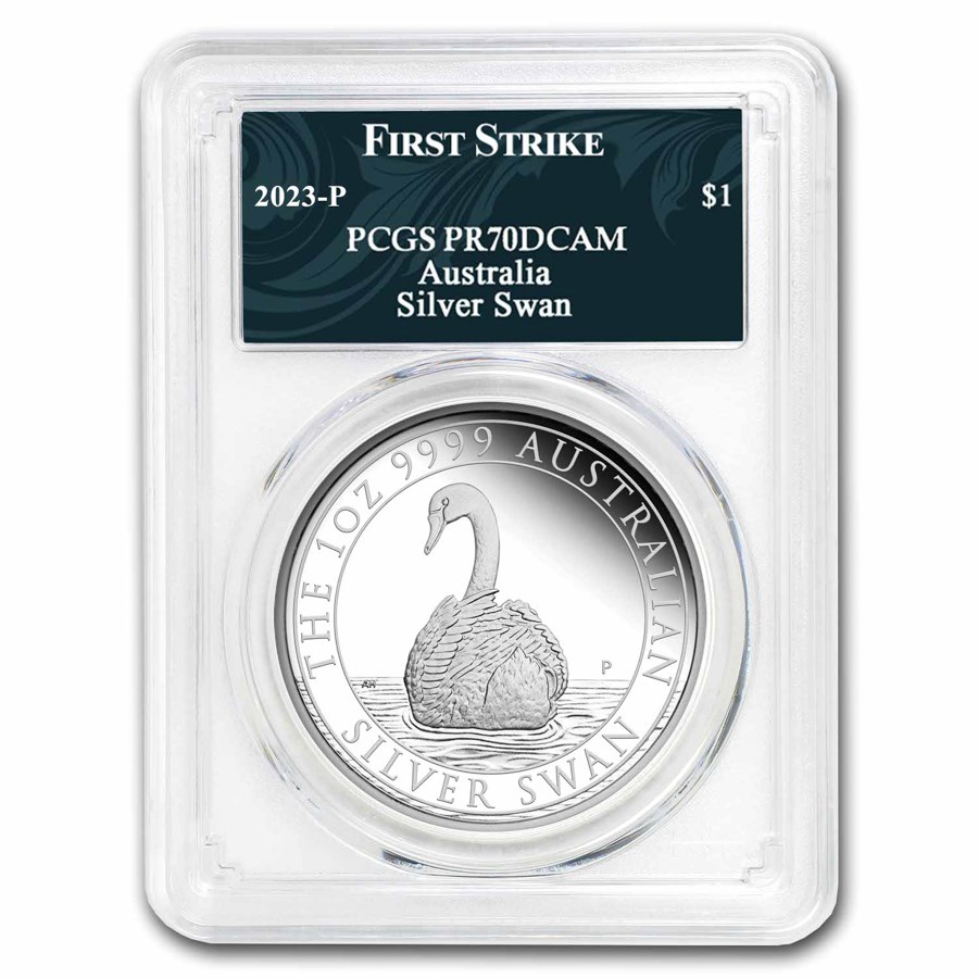 2023 Australia 1 oz Silver Swan PR-70 PCGS (FS, Swan Label)