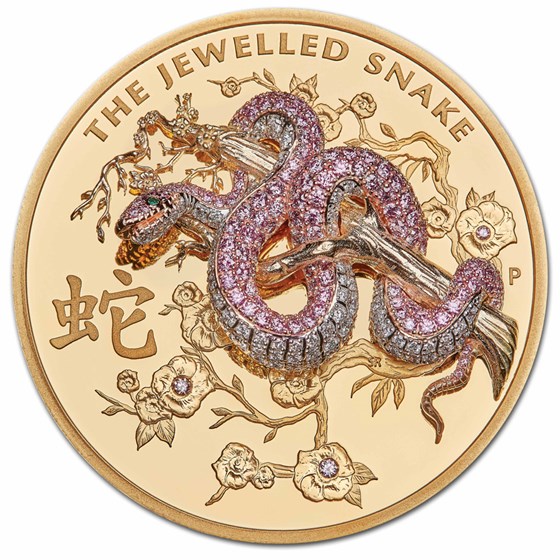 2023 Australia 10 oz Gold Jewelled Snake Proof 2023 Australia 10 oz Gold Jewelled Snake Proof
