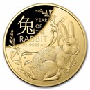 2023 Australia 1oz Gold $100 Lunar Year of the Rabbit Domed Proof