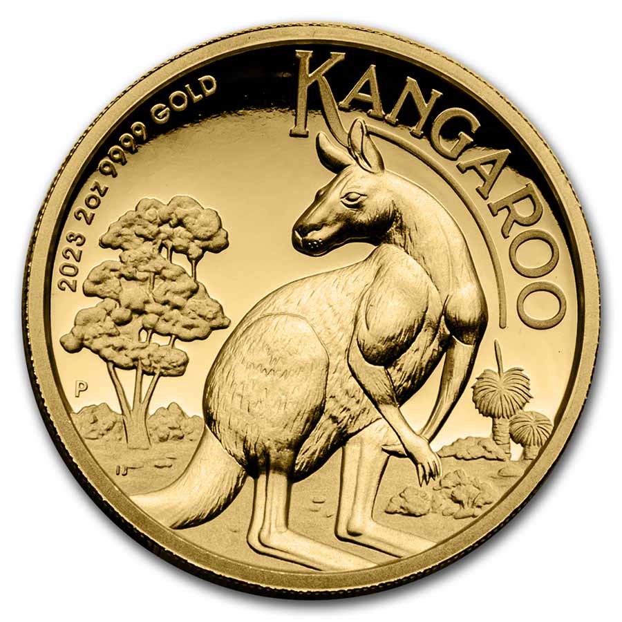 2023 Australia 2 oz Gold Kangaroo Proof HR (Box & COA)