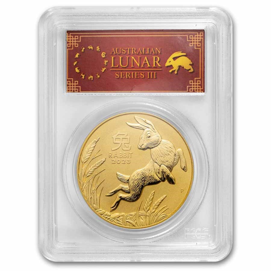 2023 Australia 2 oz Gold Lunar Rabbit MS-70 PCGS (Red Label)