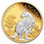 2023 Australia 2 oz Silver Kangaroo Proof (Reverse Gilded)