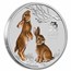 2023 Australia 2 oz Silver Lunar Rabbit BU (Colorized, SIII)