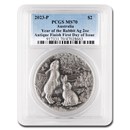 2023 Australia 2 oz Silver Year of the Rabbit MS-70 PCGS (FDI)